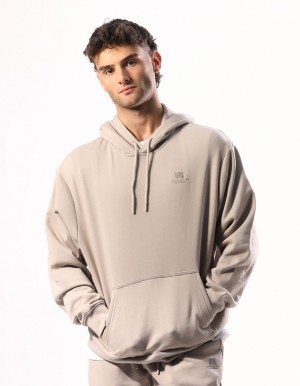 Beige Russell Athletic Brooklyn Men Hoodie | 29OJWIZHQ