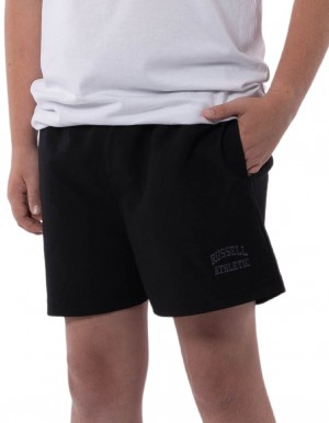 Black Russell Athletic Core Unisex Youth Woven Kids' Shorts | 16NJGTIRU