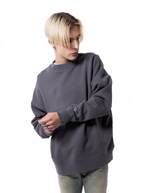 Black Russell Athletic Unisex High Neck Men Crew Neck Sweaters | 81TOVNRUH