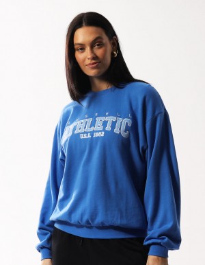 Blue Russell Athletic Halston Women Crew Neck Sweaters | 27SYMWRCX