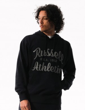 Grey Russell Athletic Baseball Arch Men Hoodie | 95XNMFUYH