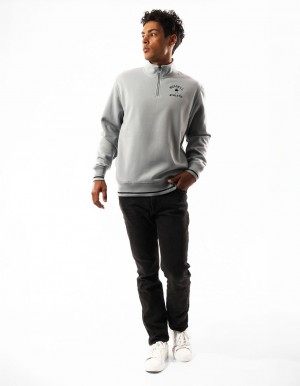 Grey Russell Athletic Lexington 1/4 Zip Men Top | 03EDRAKUS