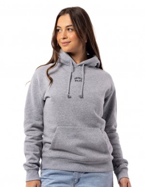 Grey Russell Athletic Originals Embriodered Women Hoodie | 53KJECNSV