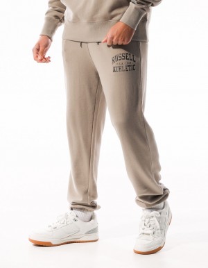 Khaki Russell Athletic Distressed Arch Men Track pants | 14RVOETUX