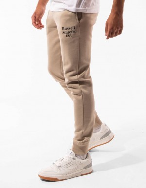 Khaki Russell Athletic Serif Men Track pants | 16WFIUYSP