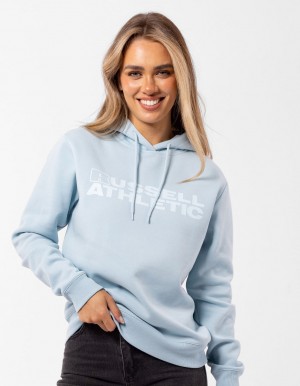 Light Blue Russell Athletic Modern Tonal Women Hoodie | 01WVZCFEO