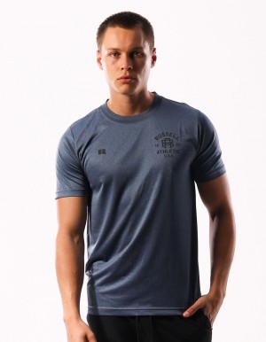 Navy Russell Athletic Active Men T Shirts | 70SXJTVWR