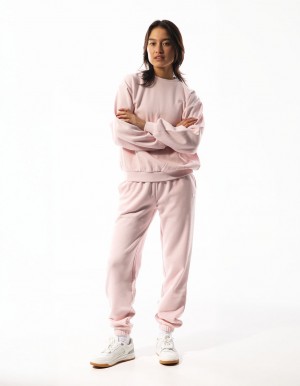 Rose Pink Russell Athletic R Logo Women Track pants | 36MZJFDSR