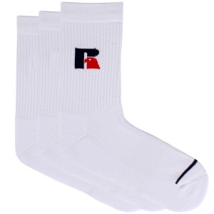 White Russell Athletic Classic3 Pack Accessories Socks | 57ULFDBNY