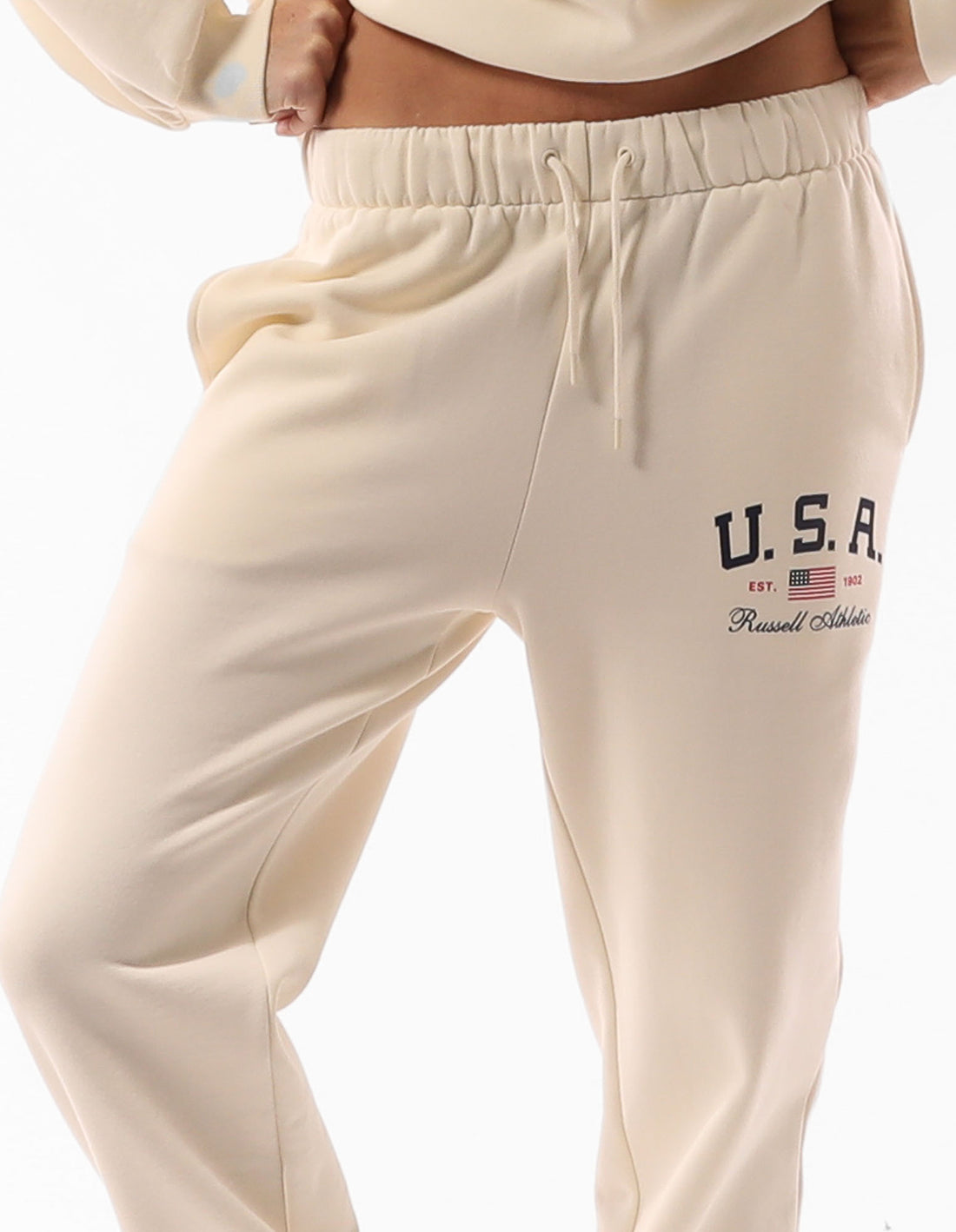 Beige Russell Athletic 1902 Baggy Women Track pants | 41NROADWX