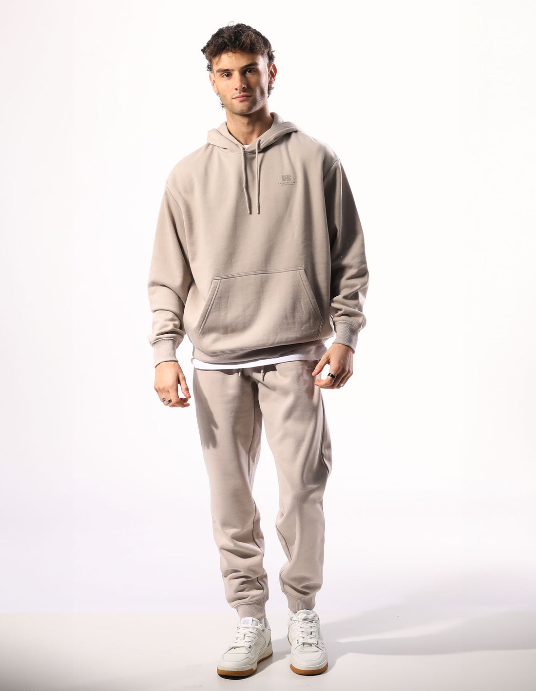 Beige Russell Athletic Brooklyn Cuffed Men Track pants | 24LFZKOHD