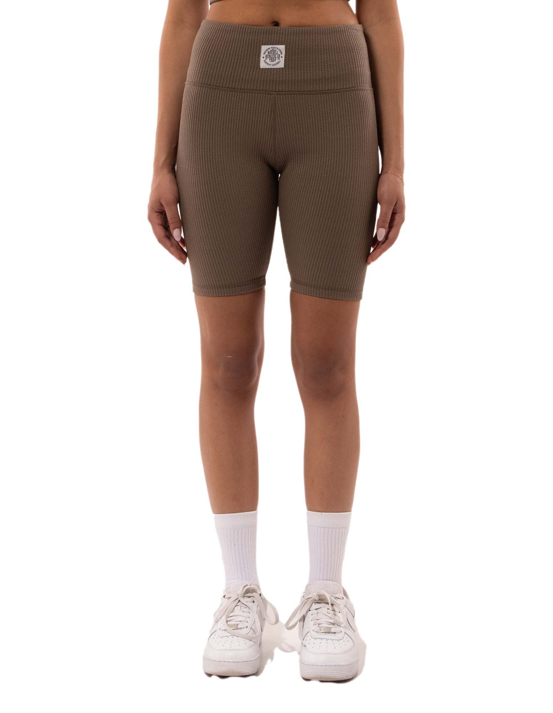 Beige Russell Athletic Deja Vu Ribbed Bike Women Shorts | 79UAECGXY