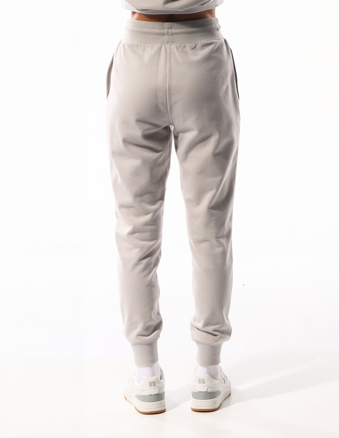 Beige Russell Athletic Inlay Logo Unbrushed Women Track pants | 03VAQYIZF