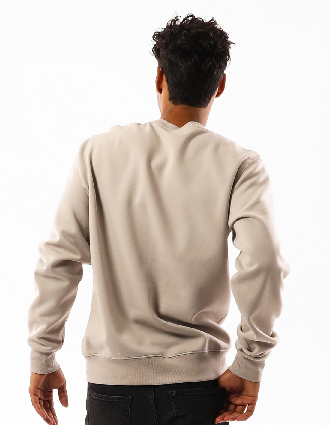 Beige Russell Athletic Original Modern Logo Men Crew Neck Sweaters | 87OHVRCXM