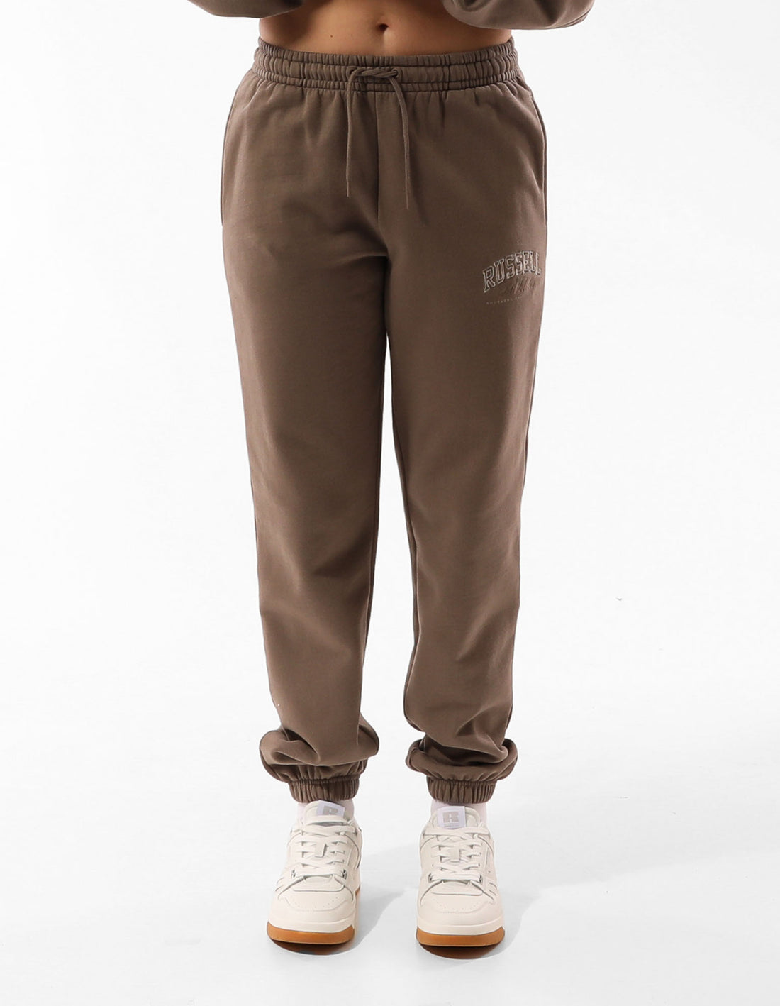 Beige Russell Athletic Tribeca Semi Baggy Women Track pants | 08IKNCJZY