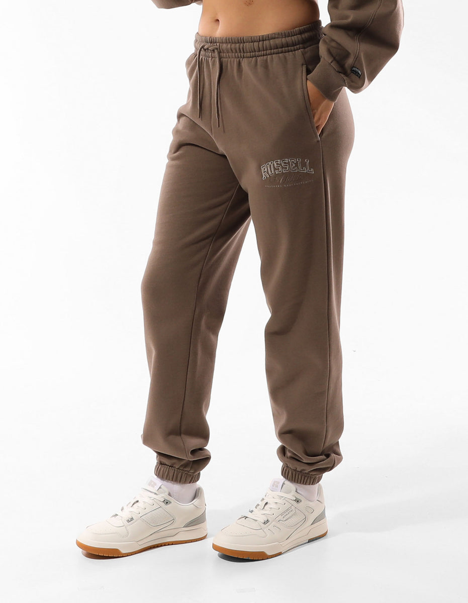 Beige Russell Athletic Tribeca Semi Baggy Women Track pants | 08IKNCJZY