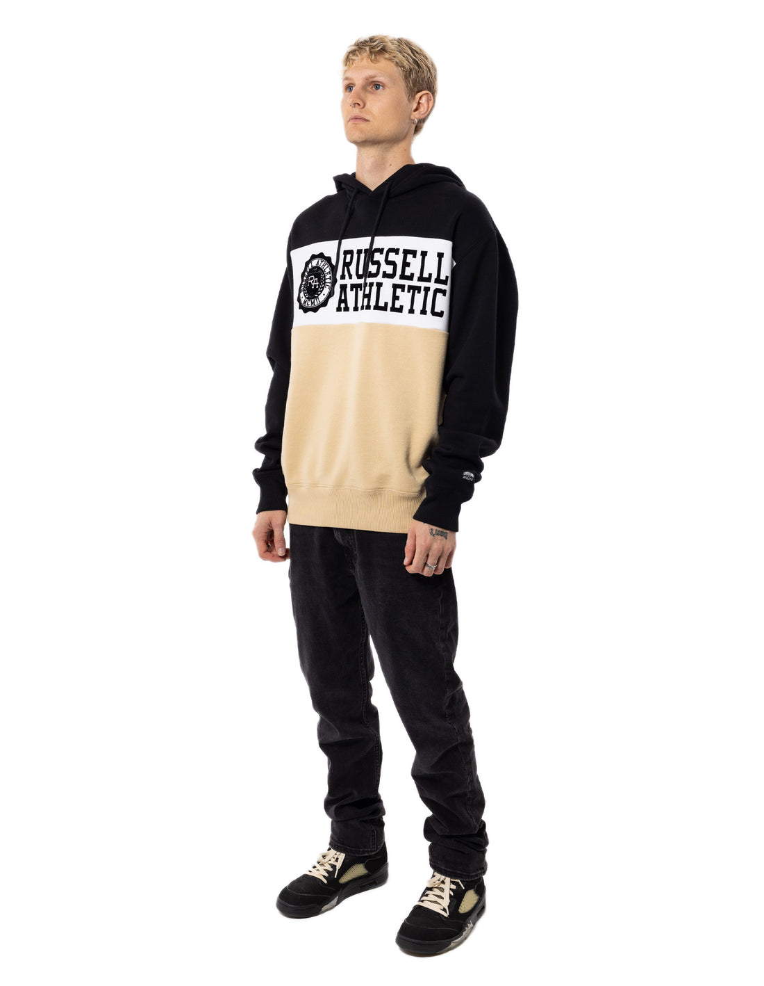 Beige / Black Russell Athletic Carter Men Hoodie | 46WBRZAOX