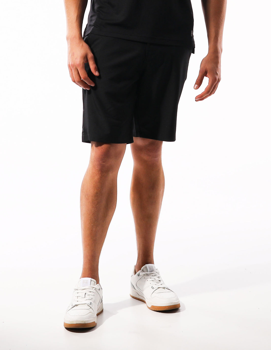 Black Russell Athletic Active Stretch Chino Men Shorts | 83HZGMBKV