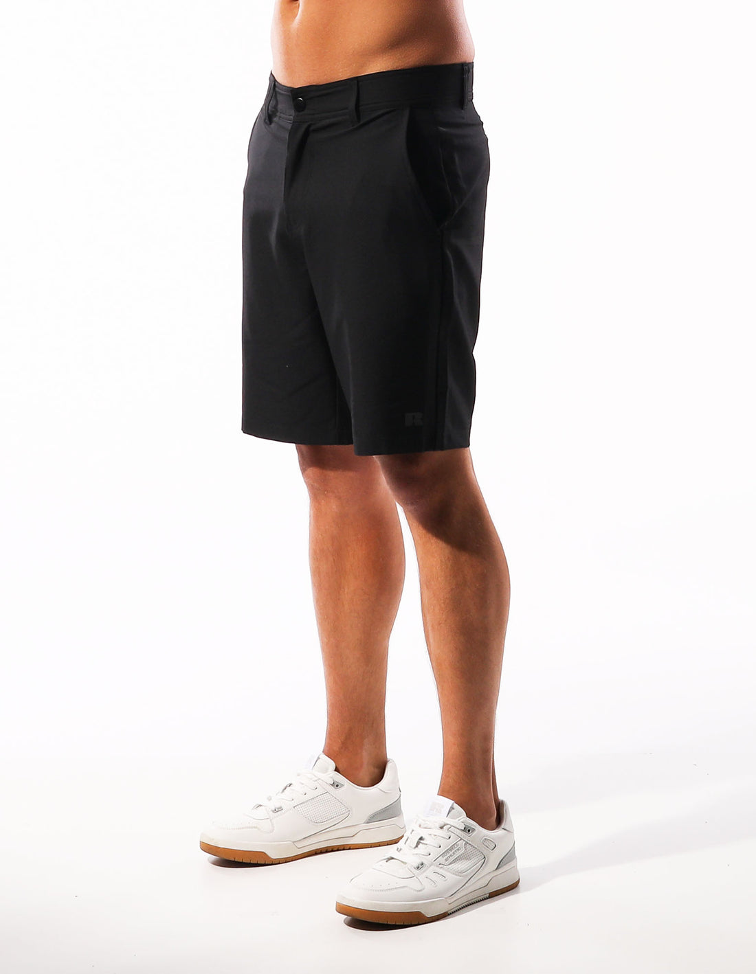 Black Russell Athletic Active Stretch Chino Men Shorts | 83HZGMBKV