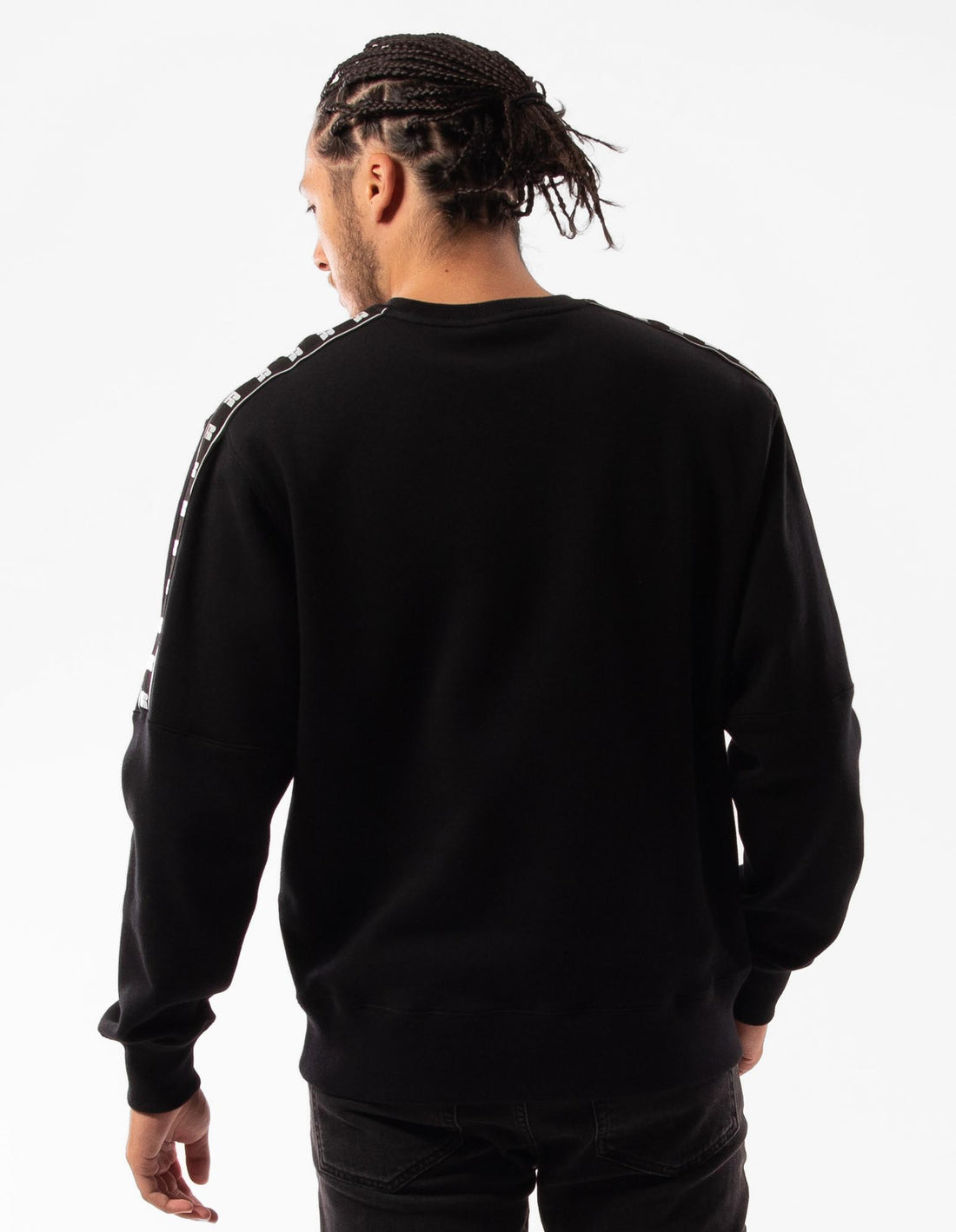 Black Russell Athletic Batten Men Crew Neck Sweaters | 72GLTRZOX