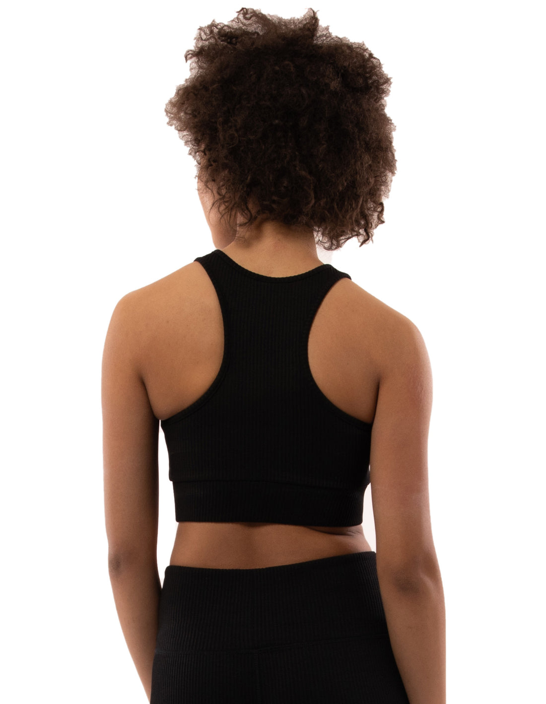 Black Russell Athletic Deja Vu Ribbed Crop Women Tanks | 26CFHPZRE