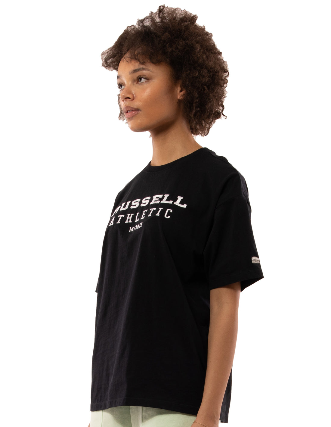 Black Russell Athletic Elements Oversize Women T Shirts | 68EYUKJPT