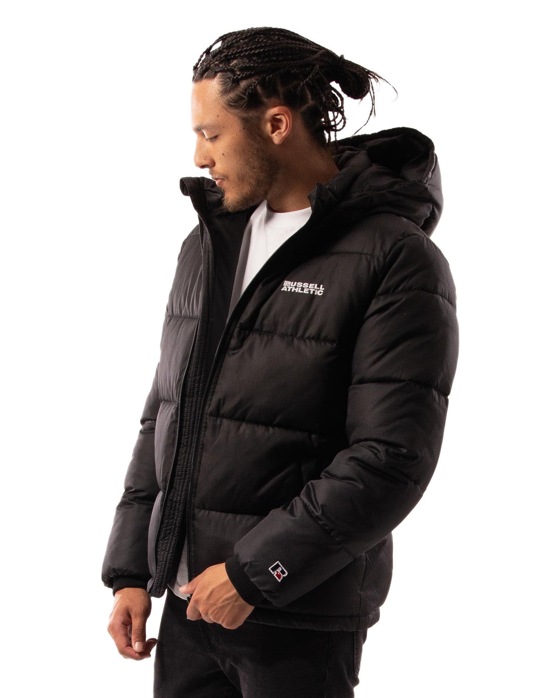 Black Russell Athletic Hamptonin Men Puffers | 03ODVJRKI