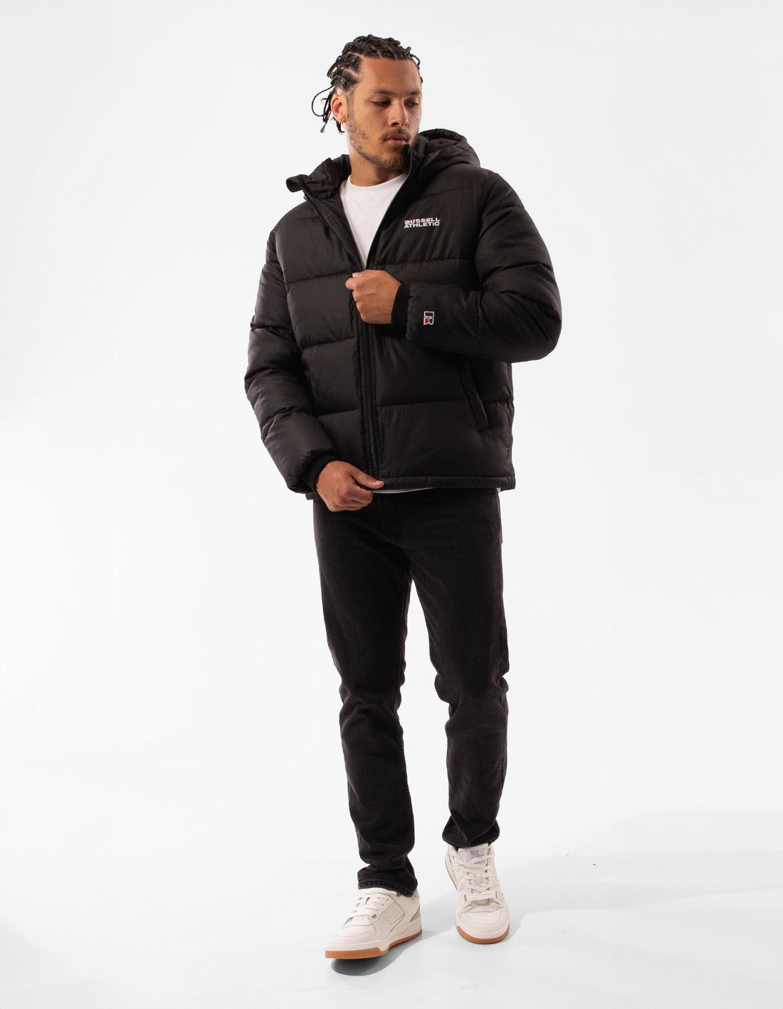 Black Russell Athletic Hamptonin Men Puffers | 03ODVJRKI