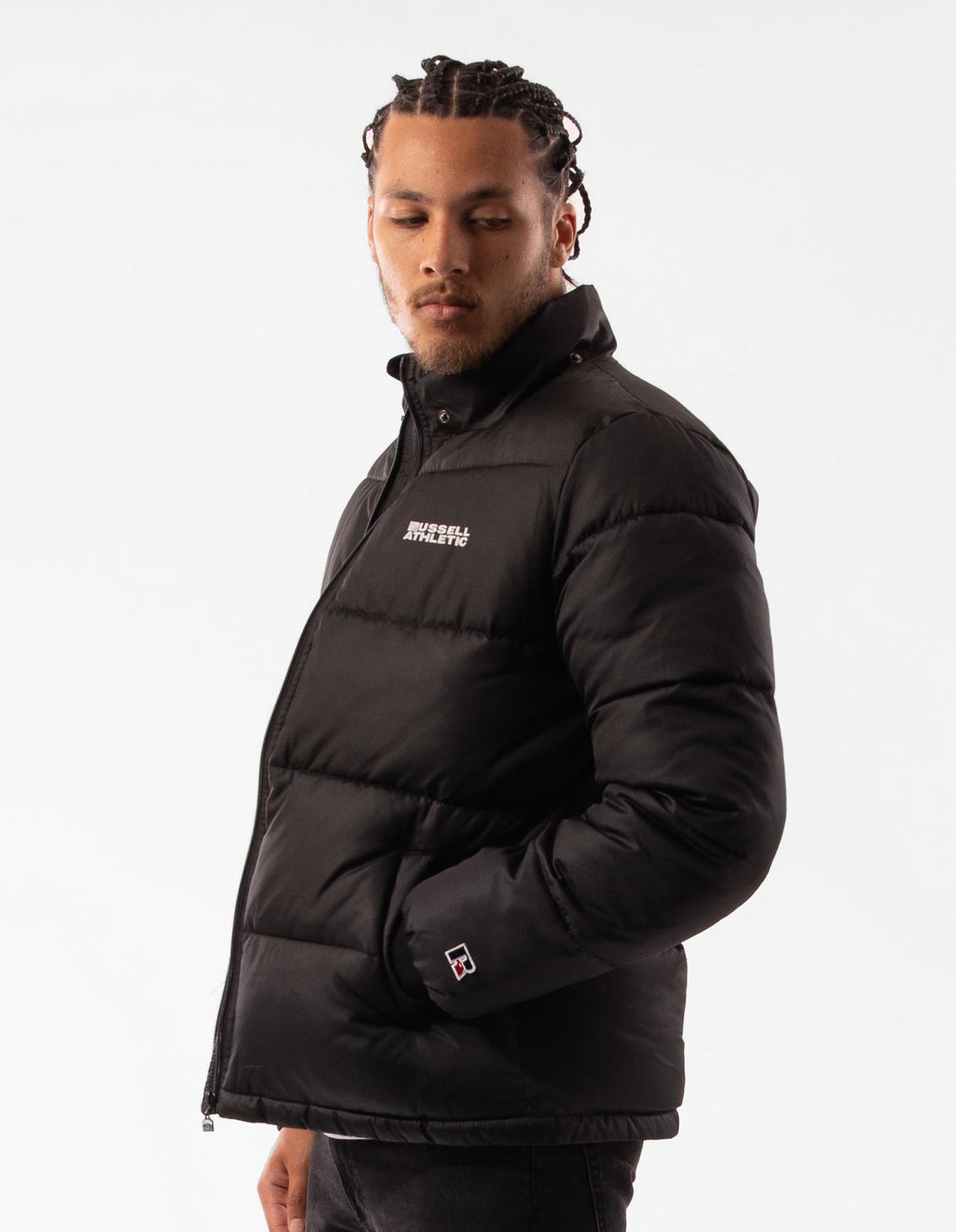 Black Russell Athletic Hamptonin Men Puffers | 03ODVJRKI