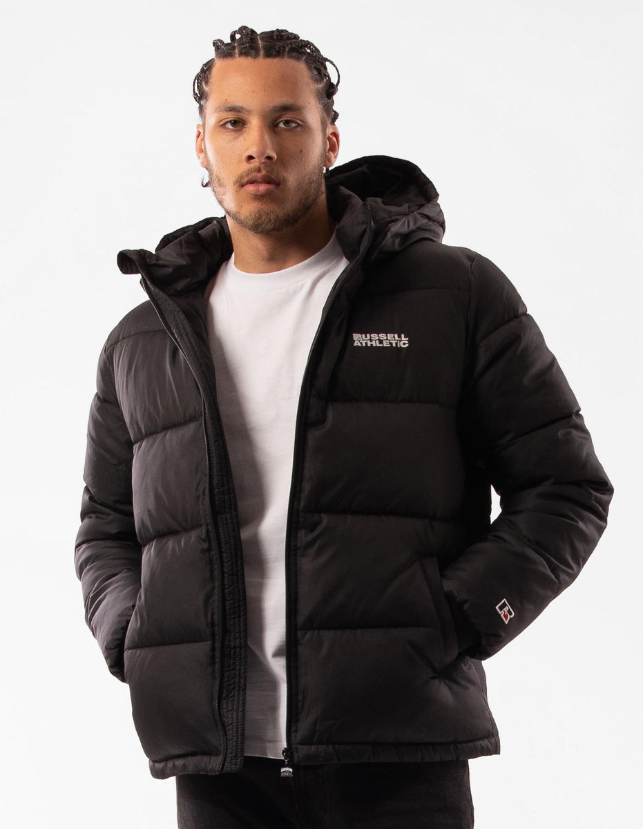 Black Russell Athletic Hamptonin Men Puffers | 03ODVJRKI