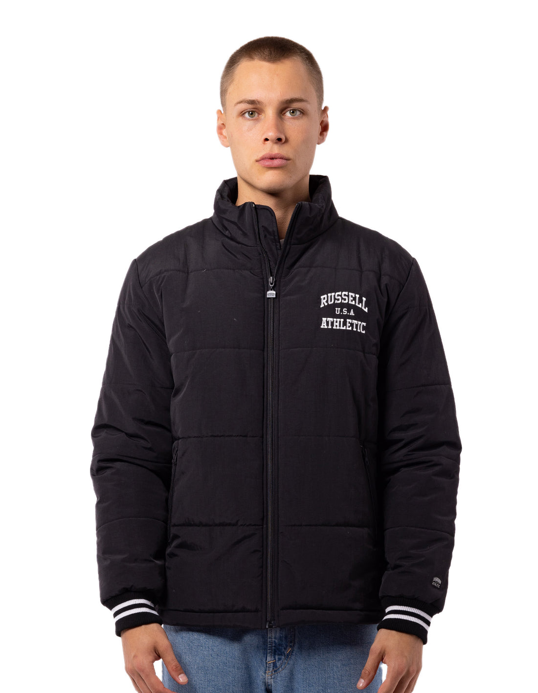 Black Russell Athletic Klute Men Puffers | 91XJBTWHR