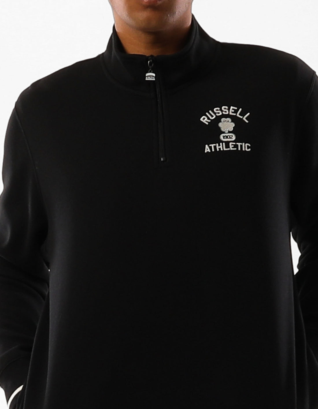 Black Russell Athletic Lexington 1/4 Zip Men Top | 05YEZHTDK