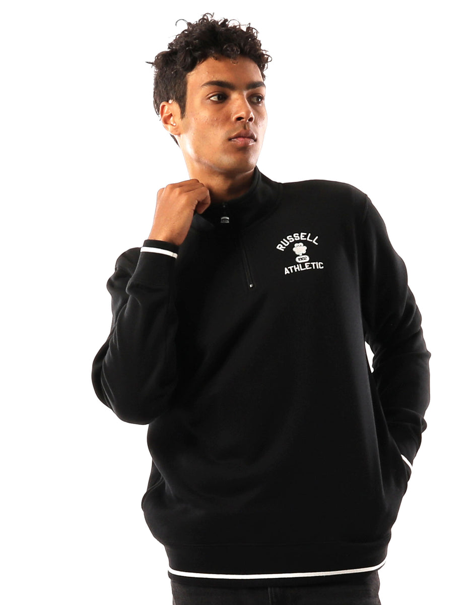 Black Russell Athletic Lexington 1/4 Zip Men Top | 05YEZHTDK