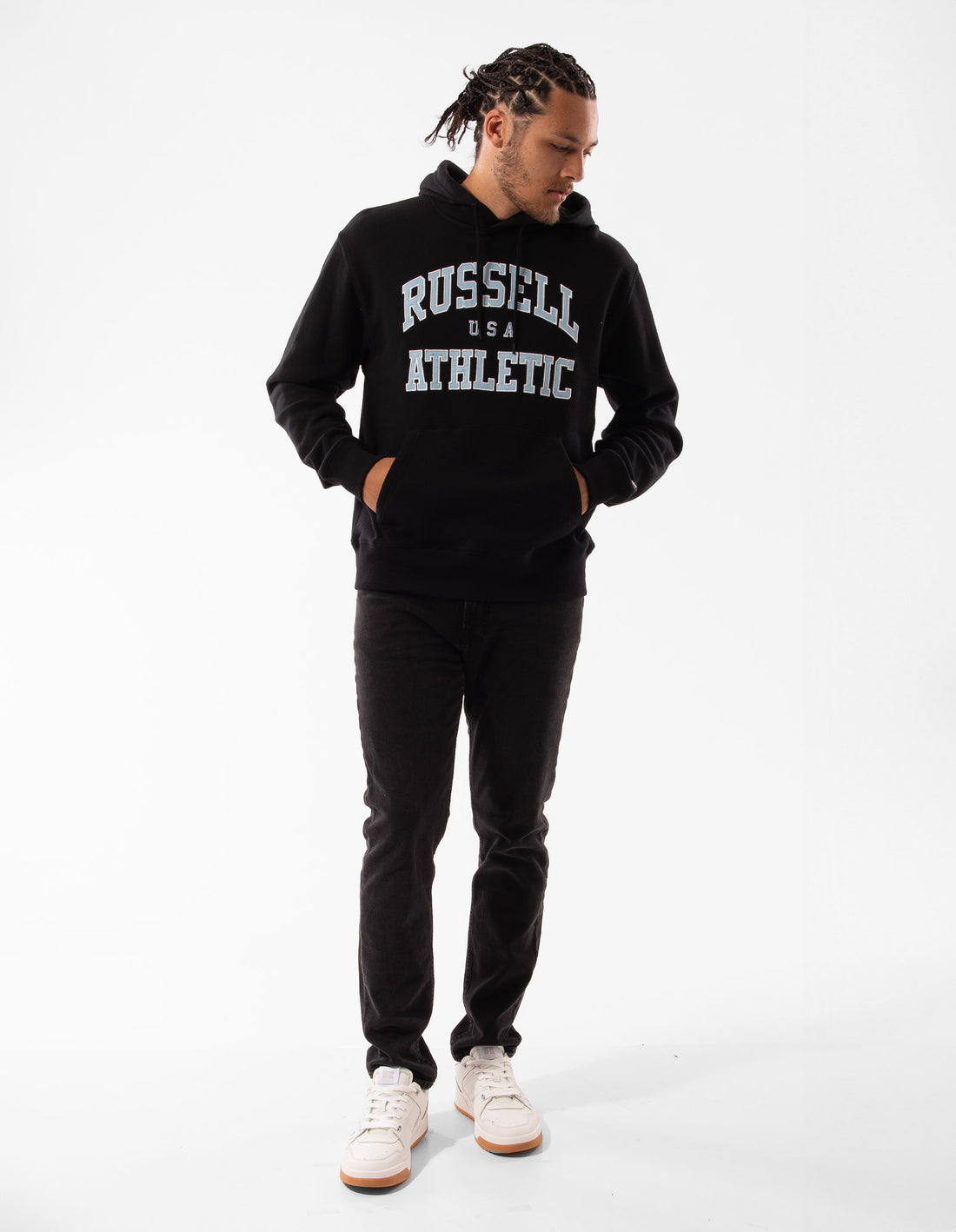 Black Russell Athletic Mercer Men Hoodie | 56TQHVODC