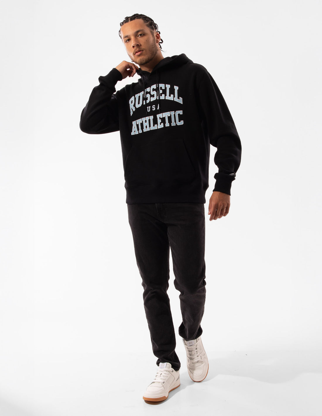 Black Russell Athletic Mercer Men Hoodie | 56TQHVODC