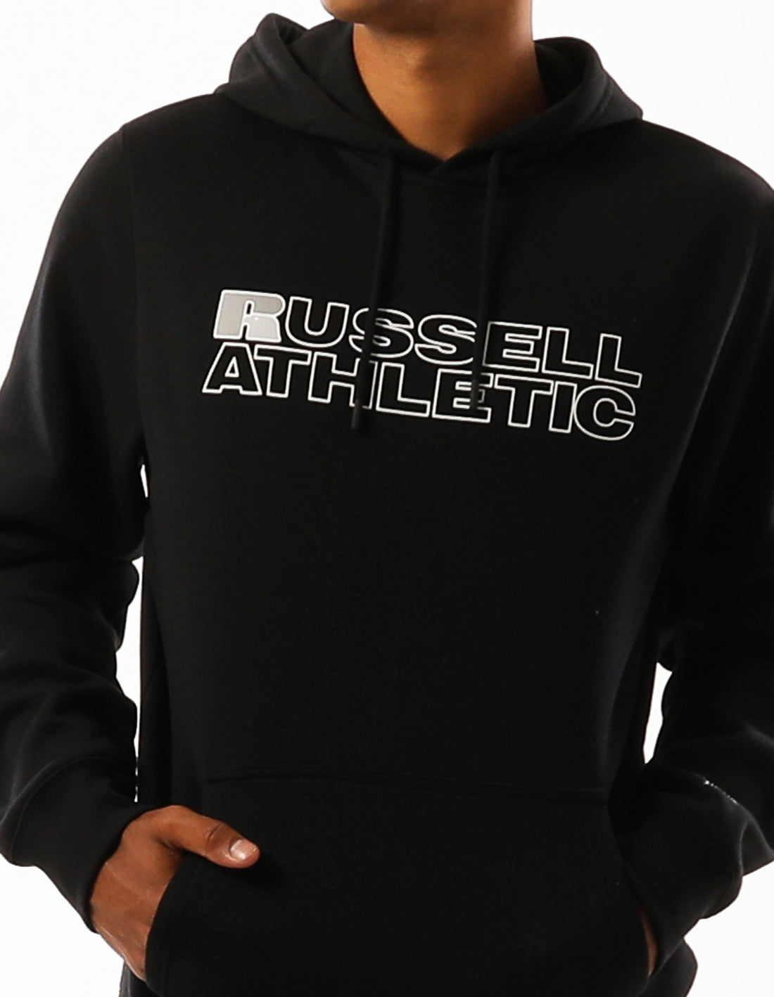 Black Russell Athletic Original Modern Logo Men Hoodie | 65HDKALXU