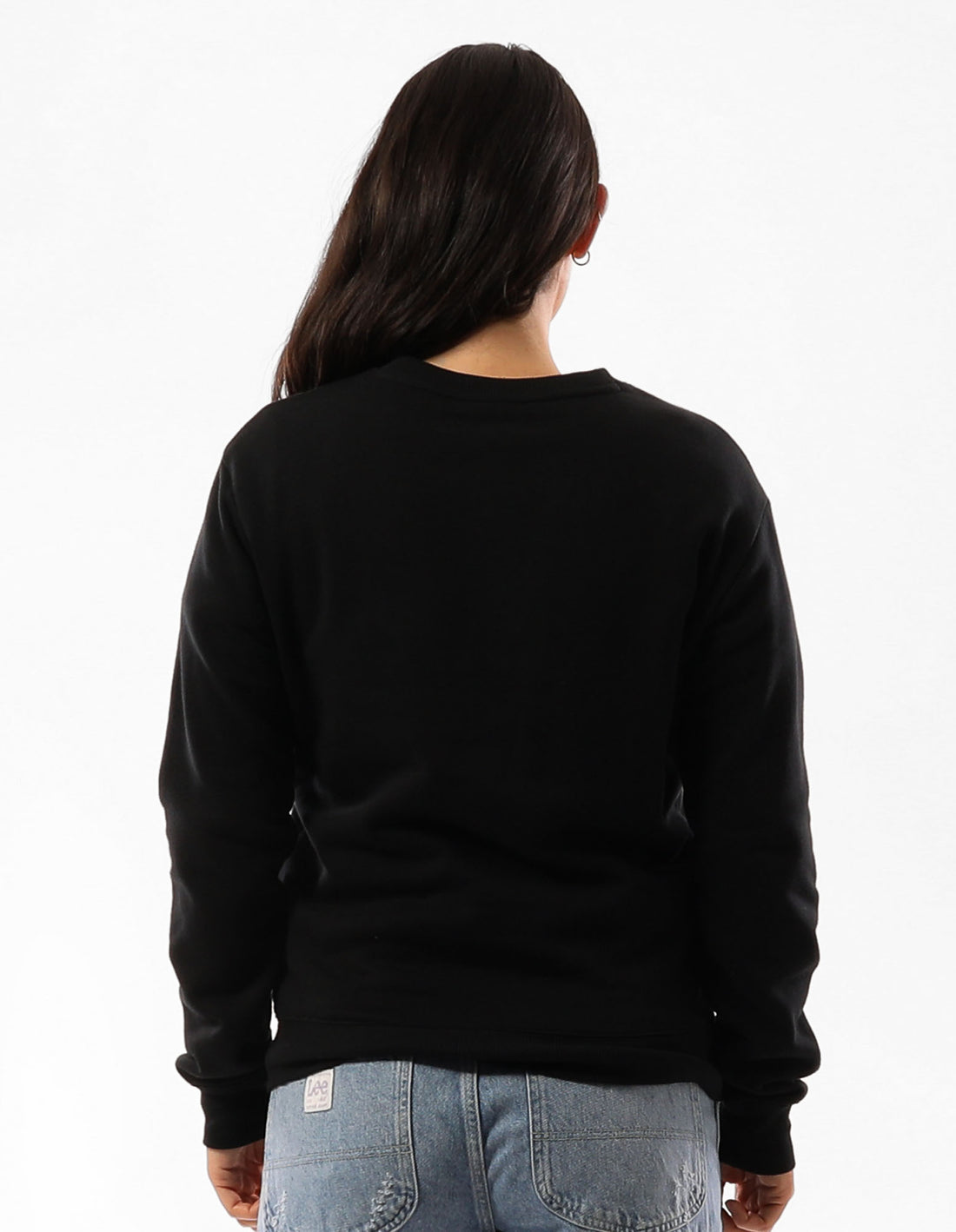 Black Russell Athletic Originals Embroidered Women Crew Neck Sweaters | 34HQZOUYK