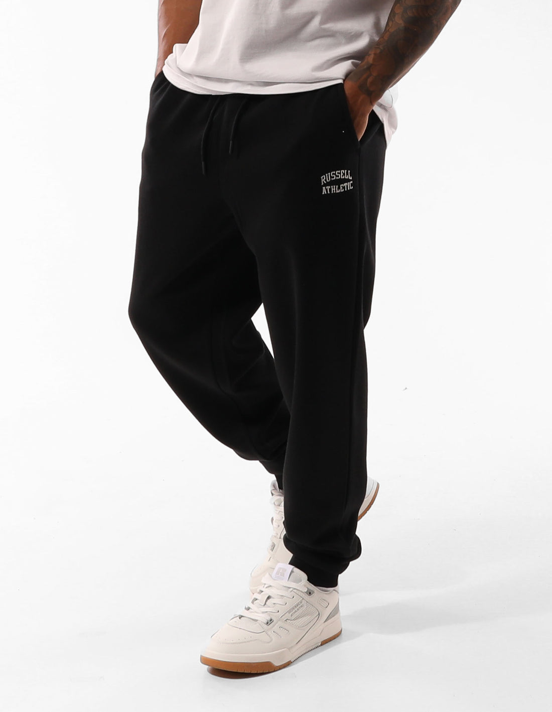 Black Russell Athletic Originals Small Arch Cuff Men Track pants | 20FCNPEQH