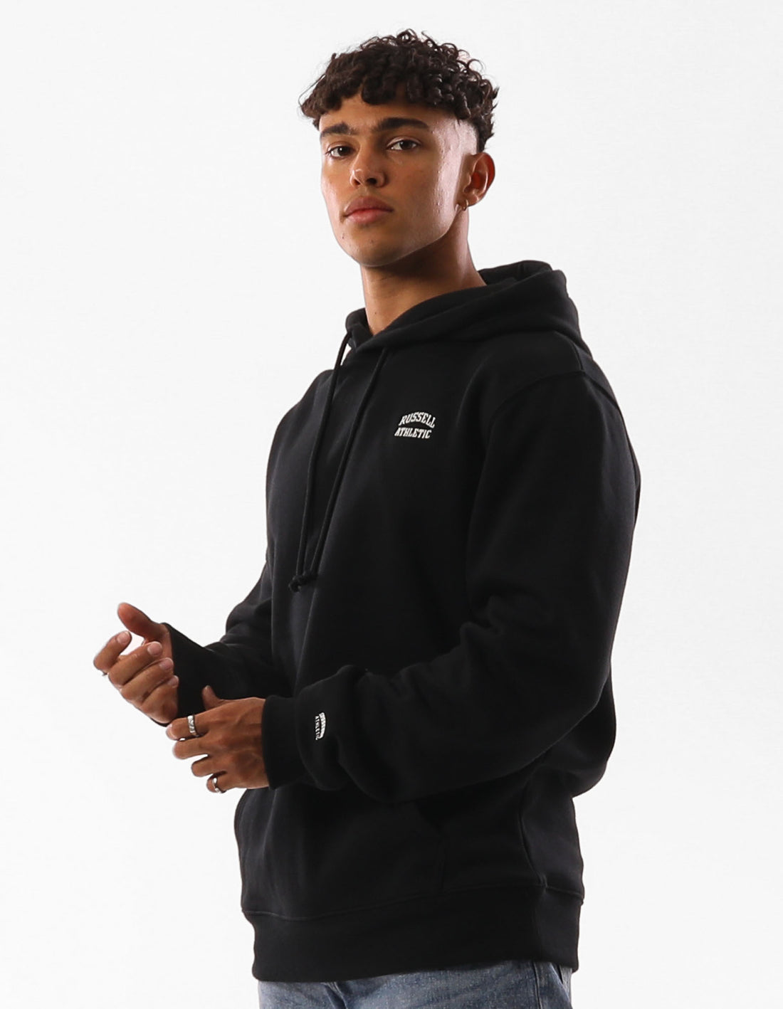 Black Russell Athletic Originals Small Arch Men Hoodie | 96ZYLXQSM