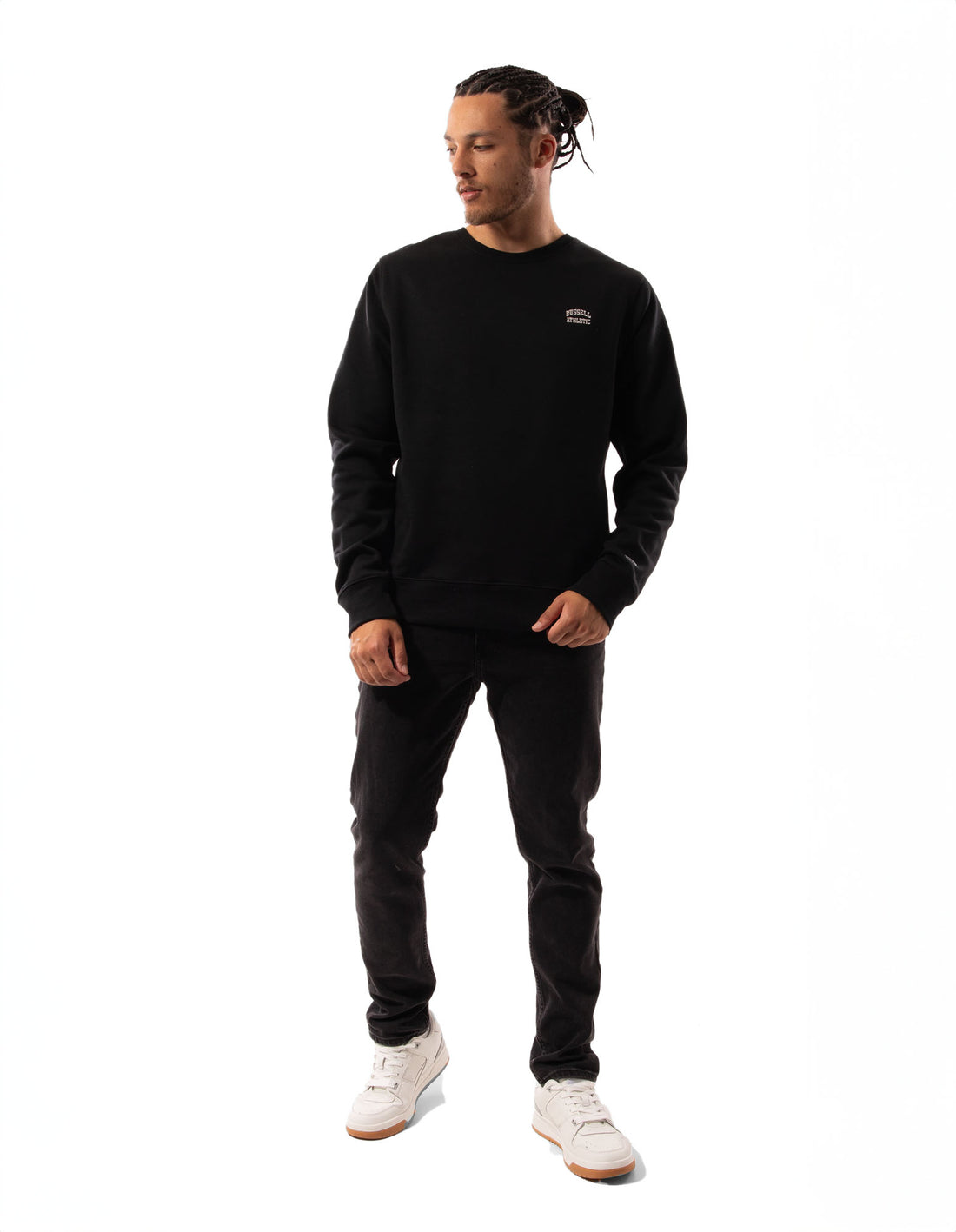 Black Russell Athletic Originals Small Arch Men Crew Neck Sweaters | 29OIEGDTP