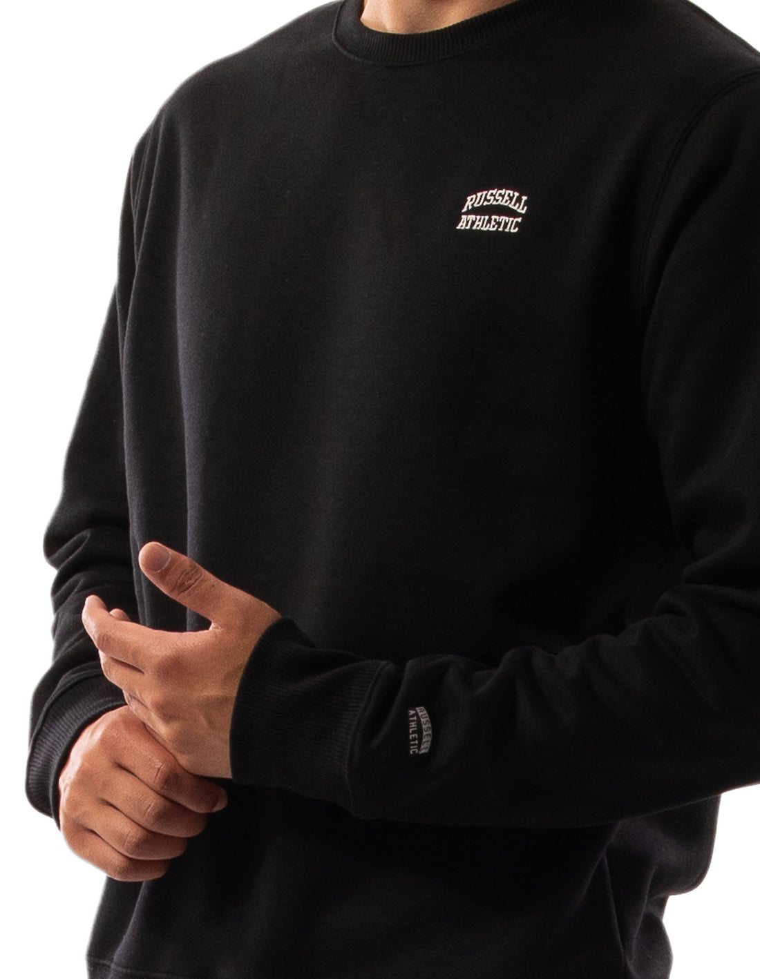 Black Russell Athletic Originals Small Arch Men Crew Neck Sweaters | 29OIEGDTP