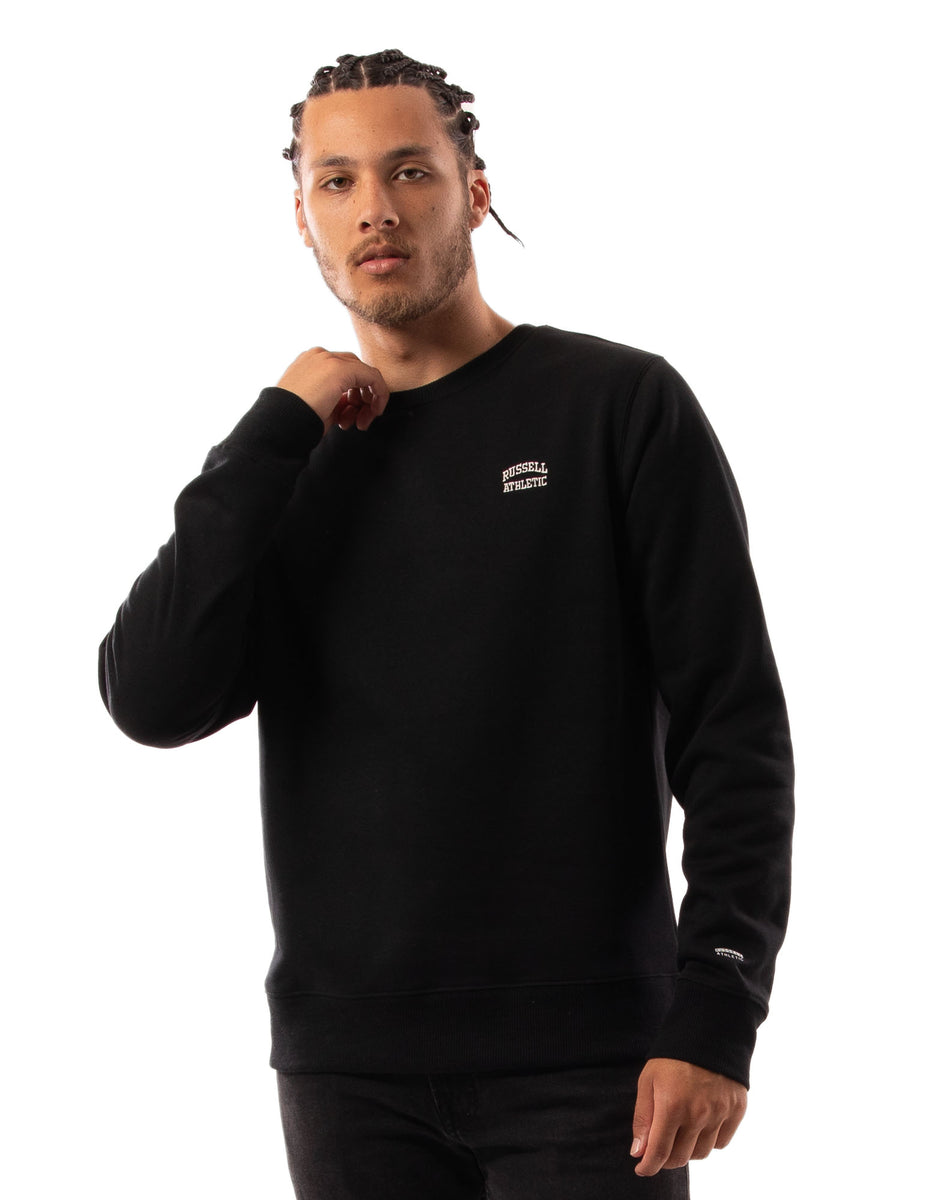 Black Russell Athletic Originals Small Arch Men Crew Neck Sweaters | 29OIEGDTP