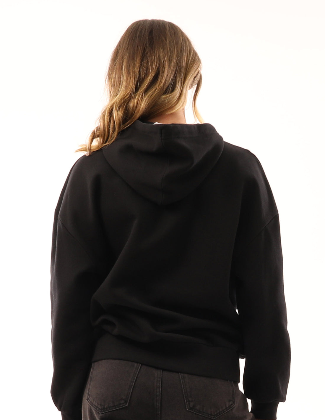 Black Russell Athletic Scripted Oversized Women Hoodie | 76XIQOEWM