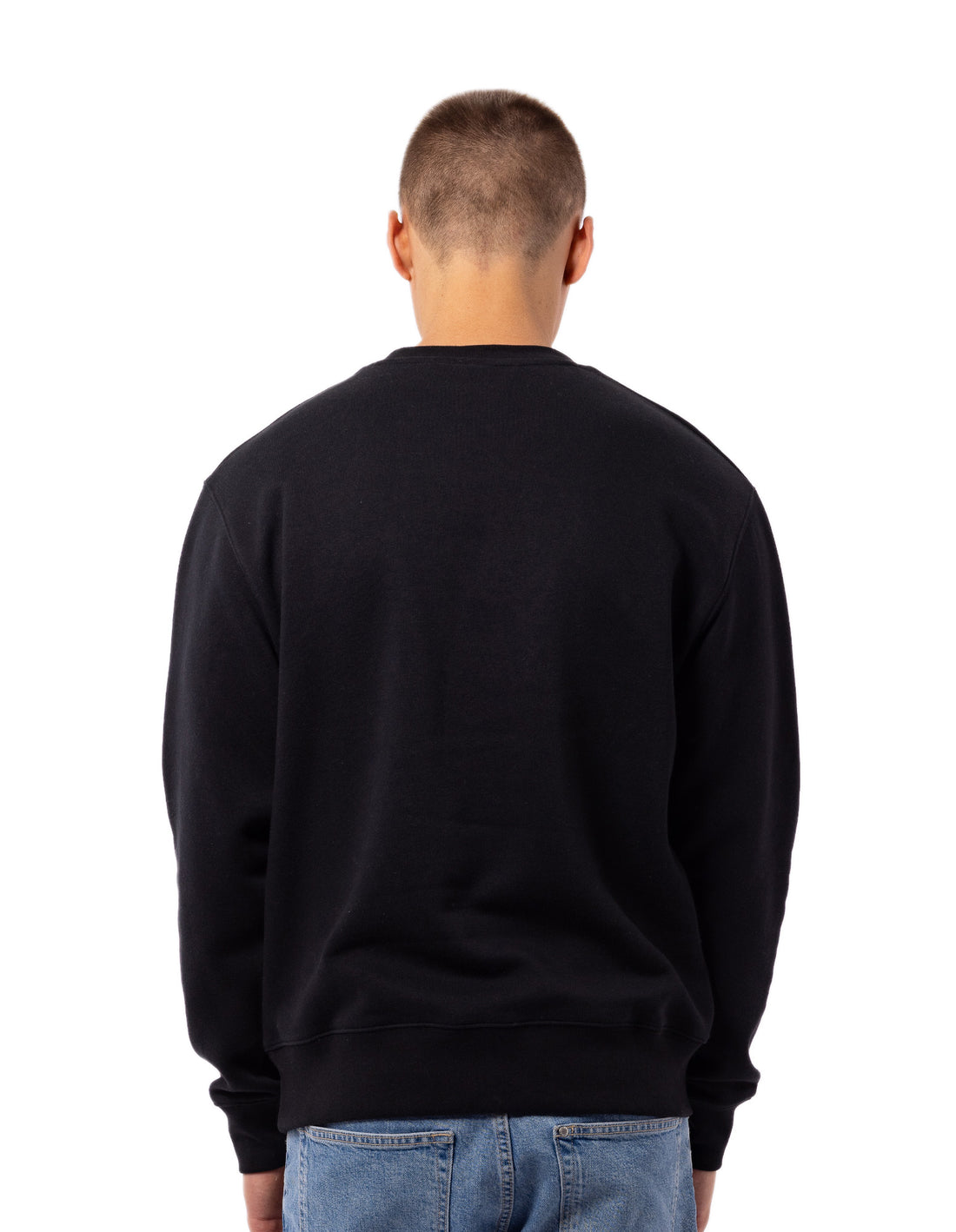 Black Russell Athletic Serif Men Crew Neck Sweaters | 98PTGXURZ