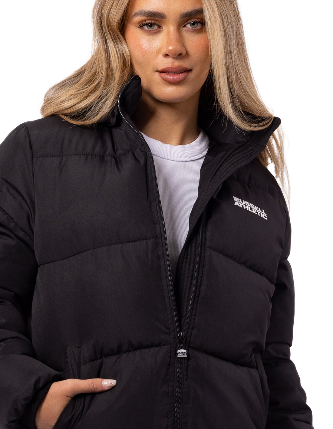 Black Russell Athletic Tribecca Women Puffer Jacket | 12WPMOYXJ