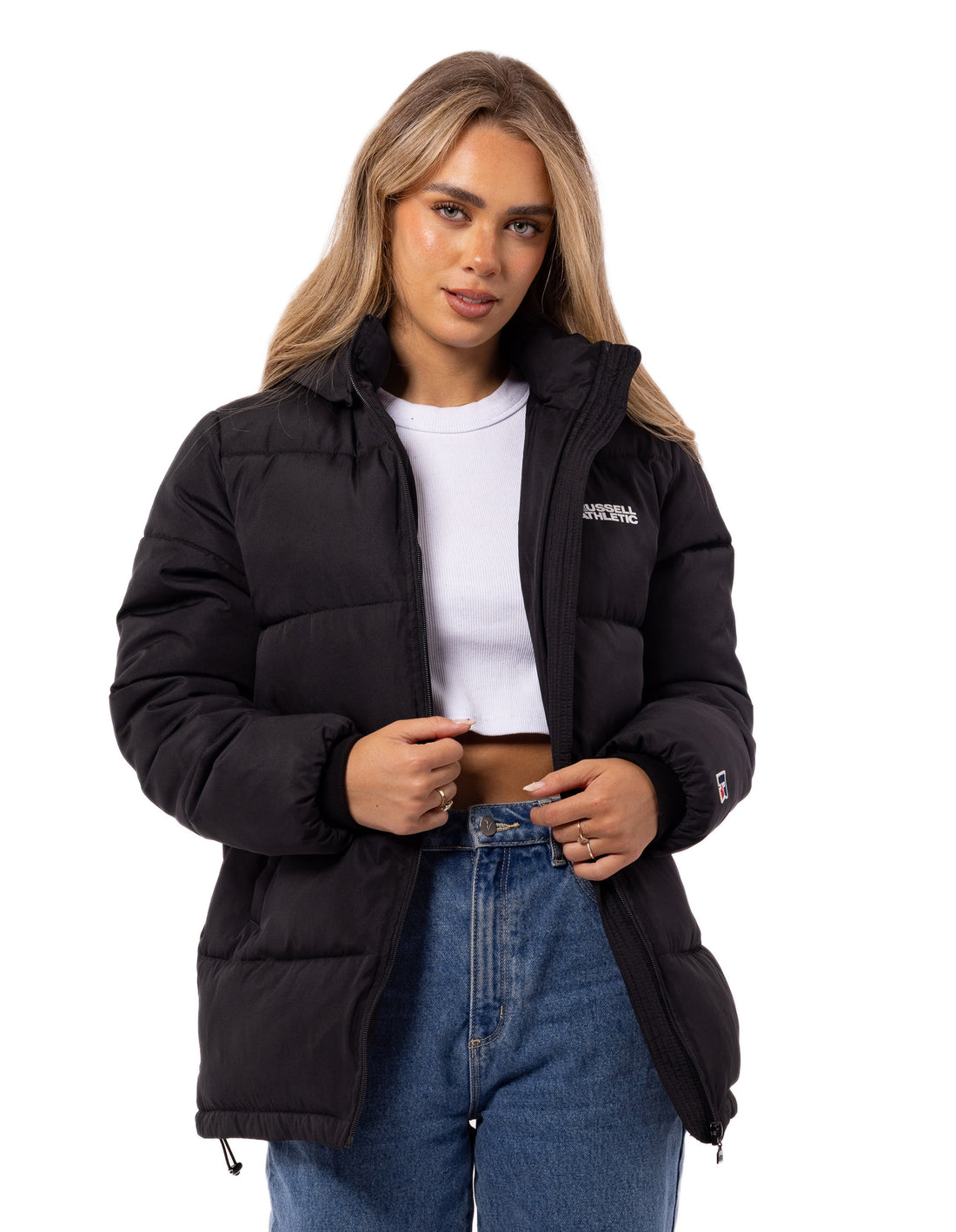 Black Russell Athletic Tribecca Women Puffer Jacket | 12WPMOYXJ