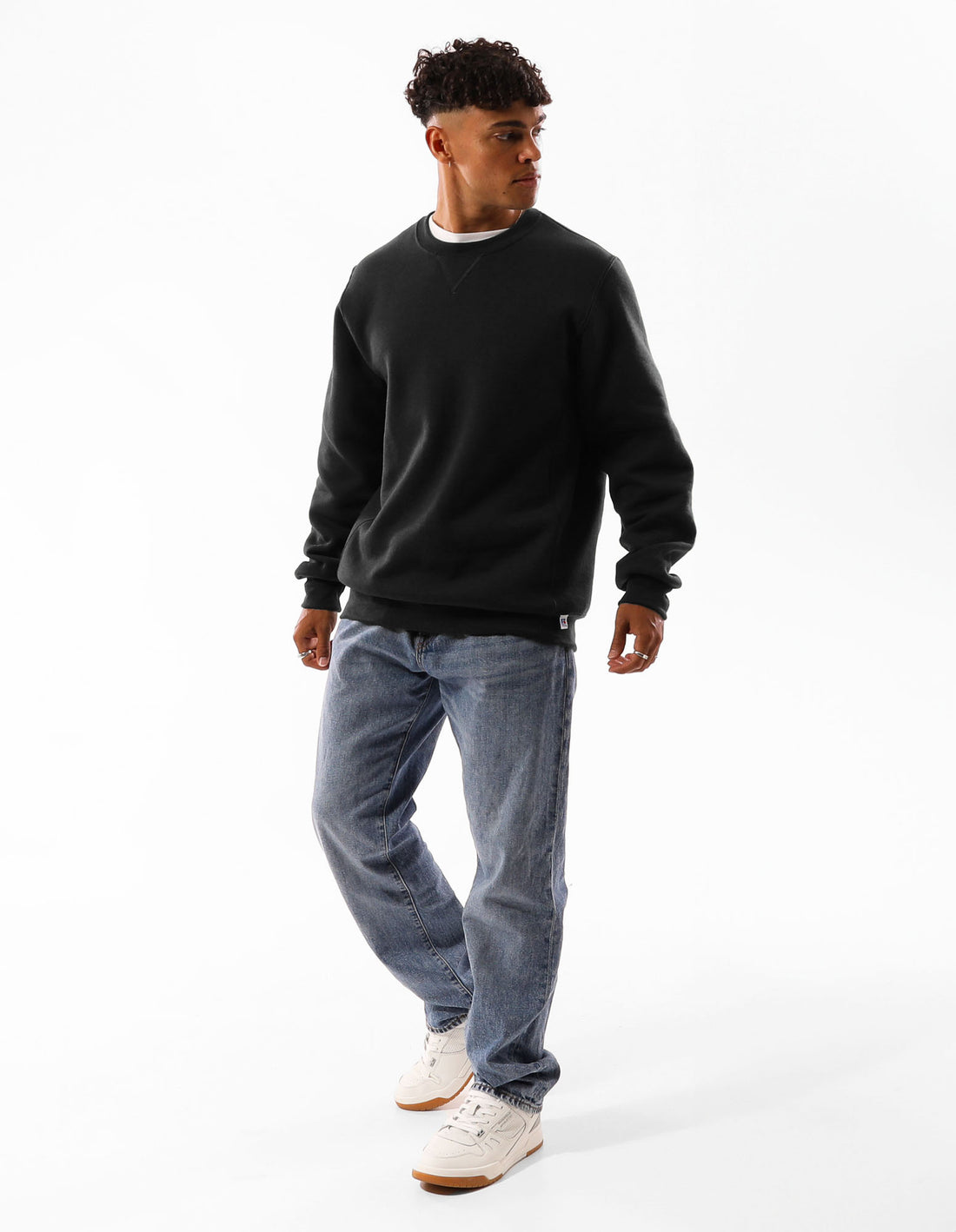 Black Russell Athletic Unisex Dri Men Crew Neck Sweaters | 60JXVWAKS