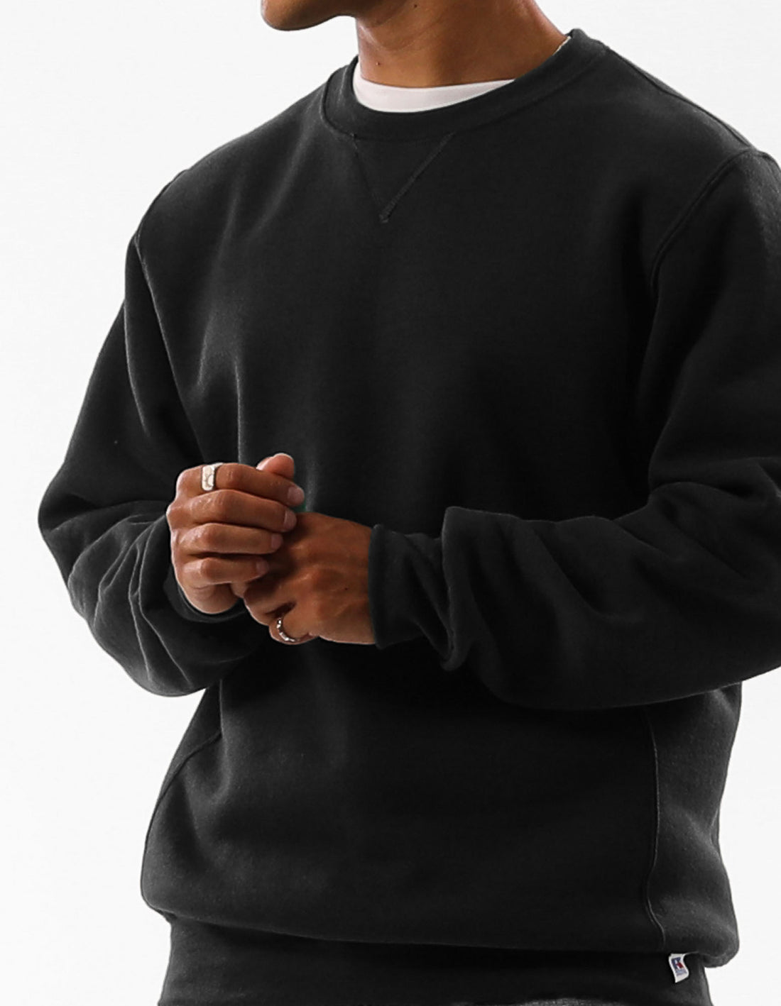 Black Russell Athletic Unisex Dri Men Crew Neck Sweaters | 60JXVWAKS