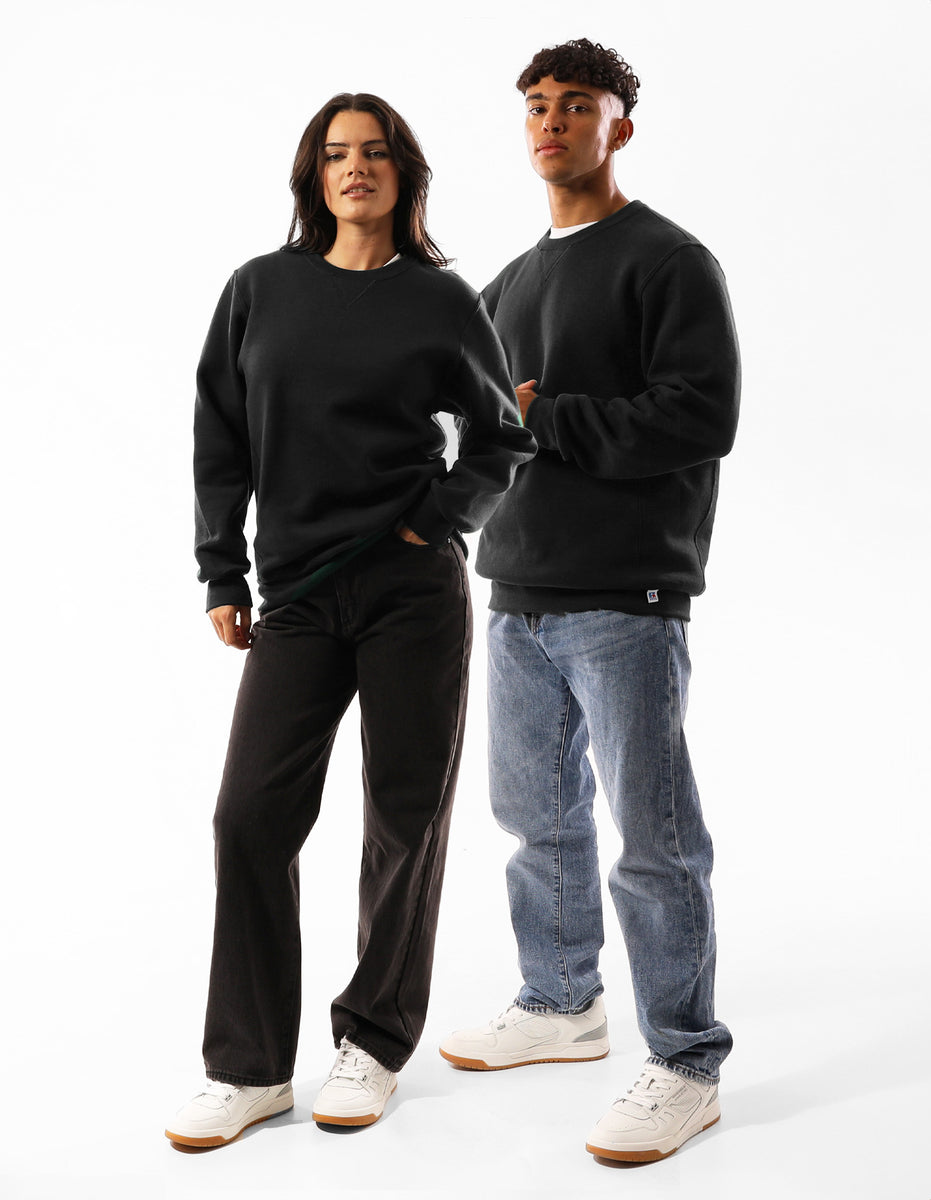 Black Russell Athletic Unisex Dri Men Crew Neck Sweaters | 60JXVWAKS