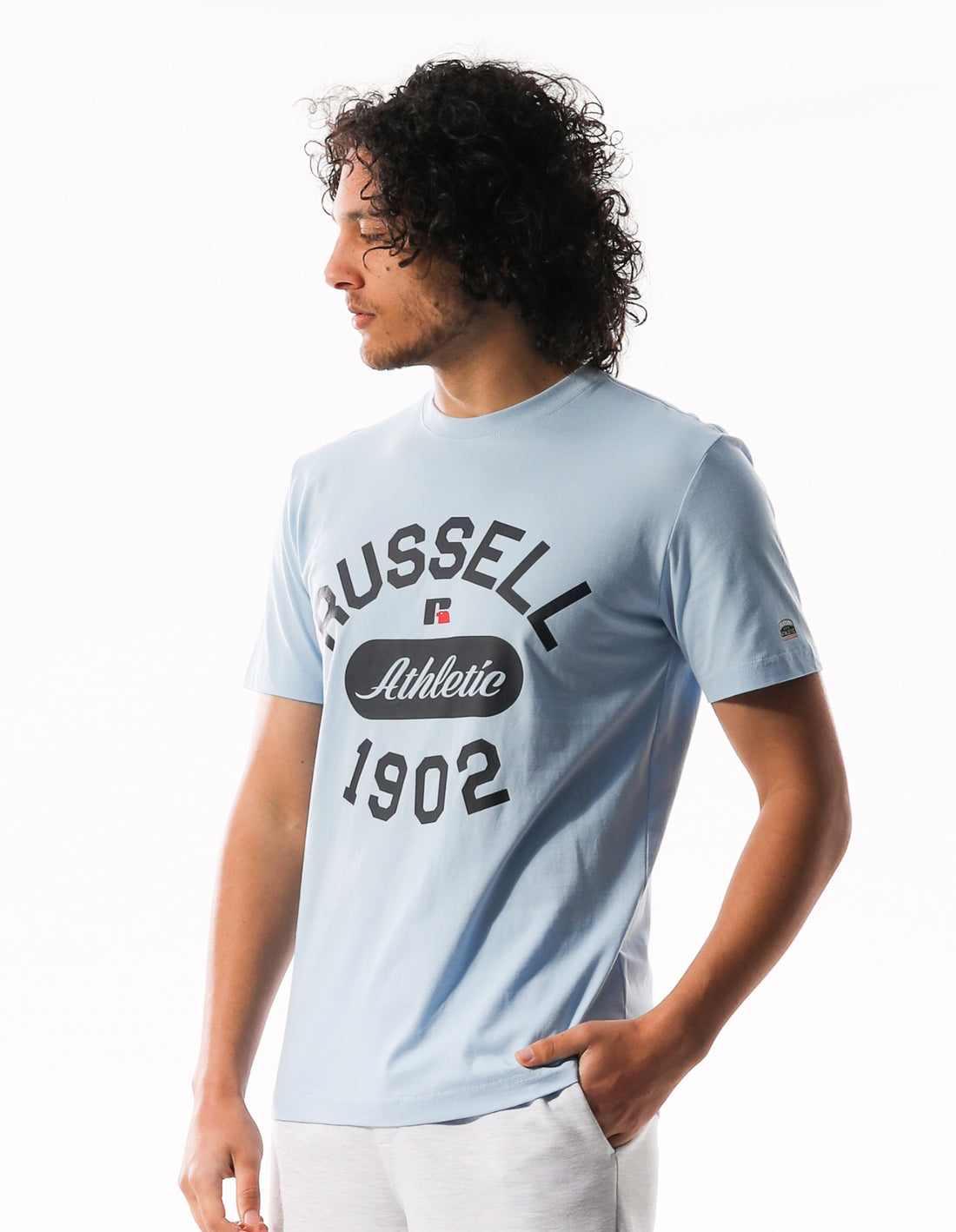 Blue Russell Athletic 1902 Flock Men T Shirts | 69JKCLODX